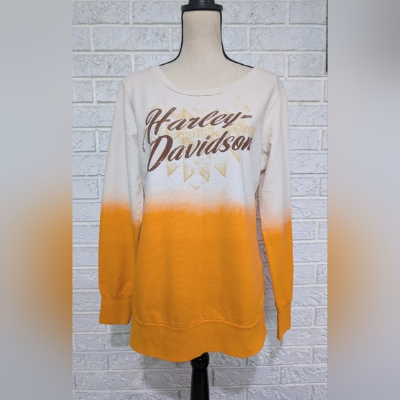 Harley-Davidson Tops - Harley-Davidson Motorcycle Ombre Lightweight Sweatshirt Top Biker Women's Med